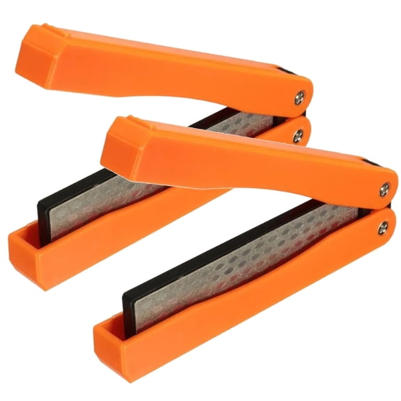 STONEGO 1PC/2PCS Portable Folding Pocket Knife Sharpener - Double-Sided Diamond Grinding Stone for Outdoor Use - Compact and Efficient Tool