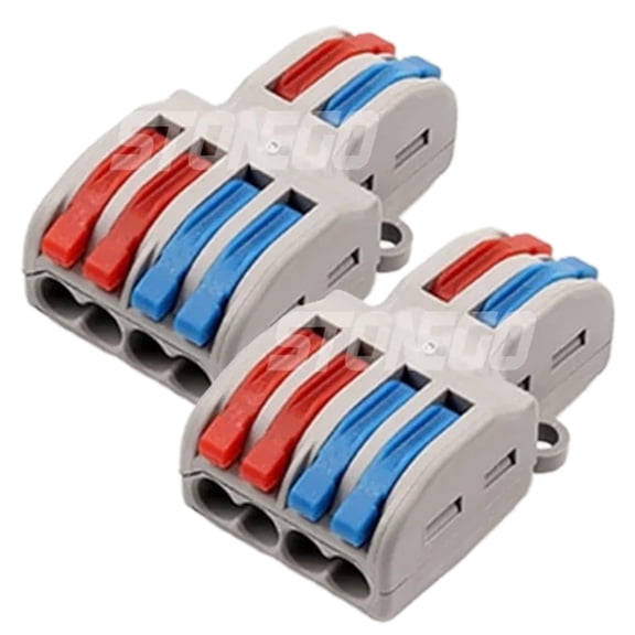 STONEGO 1PC/2Pcs Quick Connect 2-In 4/6/8-Out Splitter Terminal - Compact Wiring Cable Connector for Efficient and Secure Electrical Connections