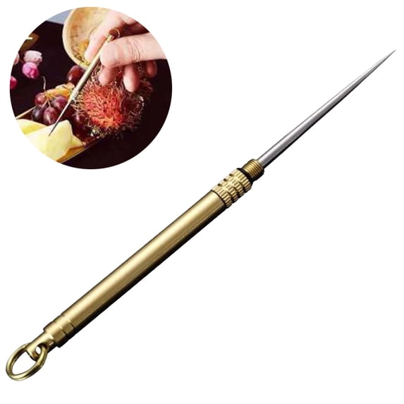 STONEGO 1PC/2Pcs Titanium Outdoor Portable Multifunction Toothpick Bottle and Fruit Fork, Compact Camping Tool with Toothpick Tube, Ideal for Emergency Equipment, Travel, Hiking