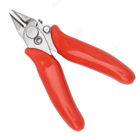 STONEGO 1PC 3.5-Inch Diagonal Pliers Mini Wire Flush Cutter - Micro Cutting Pliers with Insulating Rubber Handle for Precision DIY, Electronics, and Model Building
