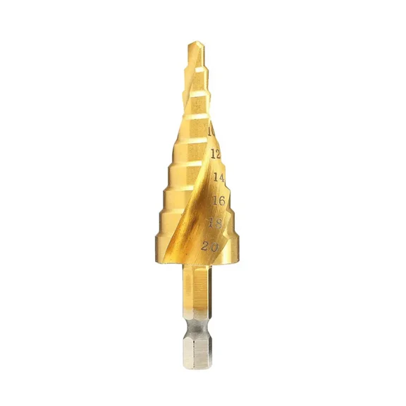 STONEGO 1PC/3PCS 4-12/20/32mm HSS Spiral Groove Step Drill Bit - Solid Titanium Carbide Cone Bit, High-Speed Steel Center Bit for Precision Drilling, and Bit Accessories