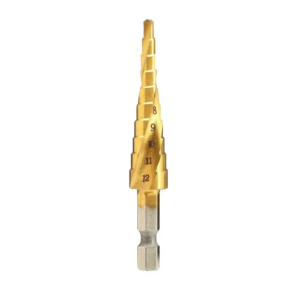 STONEGO 1PC/3PCS 4-12/20/32mm HSS Spiral Groove Step Drill Bit - Solid Titanium Carbide Cone Bit, High-Speed Steel Center Bit for Precision Drilling, and Bit Accessories