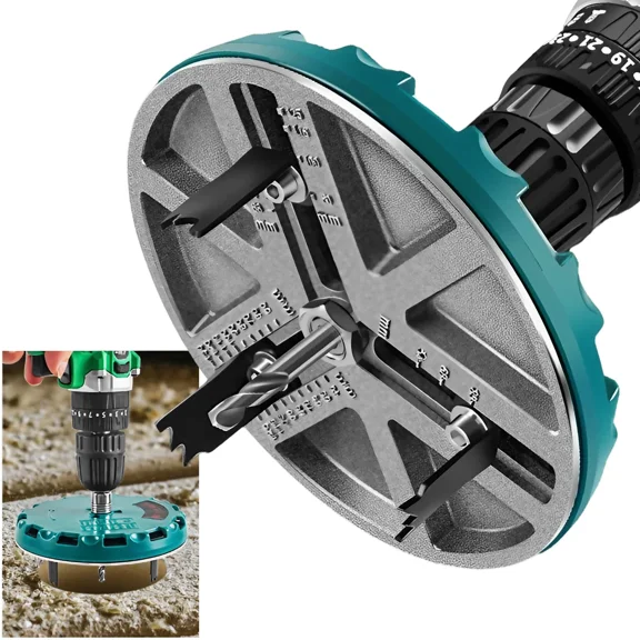 STONEGO 1PC Adjustable Universal Woodworking Hole Opener - Precision Hole Punching Tool for Plank, Plasterboard, Plastic, and Aluminum with Adjustable Diameter and High-Quality Steel Construction