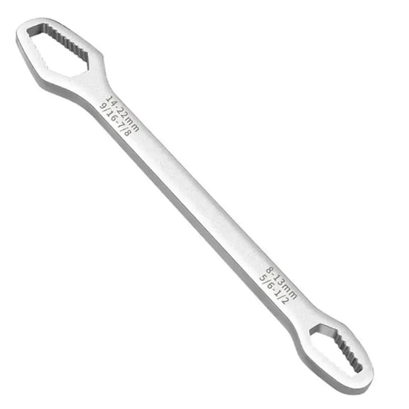 STONEGO 1PC Chrome Vanadium Steel Double-Ended Wrench - Universal 8-22mm Nut Wrench with Versatile Functionality for Hand Tool Applications