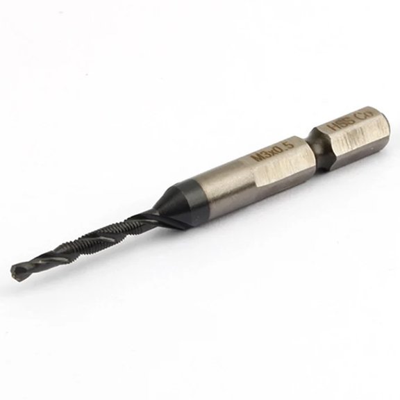 STONEGO 1PC M35 TiAlN Coated Combination Drill Tap Bit - HSS-Co Metric Countersink Taps with Hex Shank, Sizes M3 M4 M5 M6 M8 M10 for Precision Drilling and Tapping