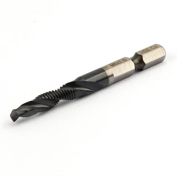 STONEGO 1PC M35 TiAlN Coated Combination Drill Tap Bit - HSS-Co Metric Countersink Taps with Hex Shank, Sizes M3 M4 M5 M6 M8 M10 for Precision Drilling and Tapping
