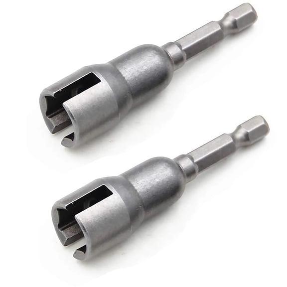 STONEGO 1PC Slotted Socket Hex Shank Wing Nut Driver - 65mm Long Butterfly Socket Tool for Power Wing Nut Driving, Durable and Easy-to-Use for Quick Installation and Removal