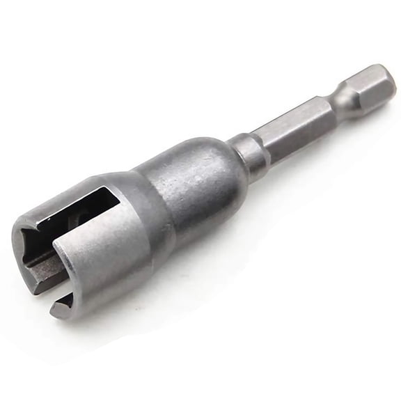 STONEGO 1PC Slotted Socket Hex Shank Wing Nut Driver - 65mm Long Butterfly Socket Tool for Power Wing Nut Driving, Durable and Easy-to-Use for Quick Installation and Removal