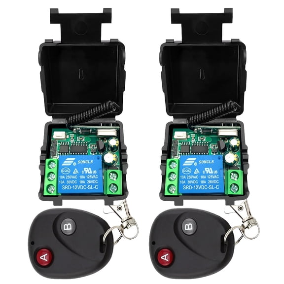STONEGO 1Set/2Set 12V Single-Channel Wireless Remote Switch - Versatile Control for Access Systems, LED Lighting, Electric Locks, Garage Doors, and Home Automation