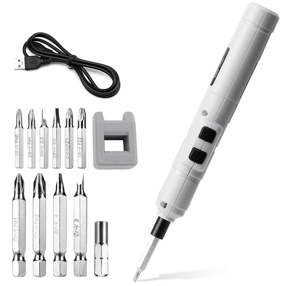 STONEGO 1Set 3.6V USB Rechargeable Wireless Electric Screwdriver - Pen-Type Micro Precision Screwdriver Set with Lithium Battery - Ideal for Detailed Work and DIY Projects