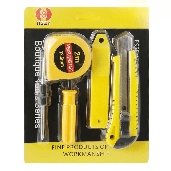 STONEGO 1Set Utility Knife Set with Tape Measure, Screwdriver, Blades, Wallpaper Cutter, Craft Knife - Ideal for DIY Projects, Home Renovation, and Industrial Use