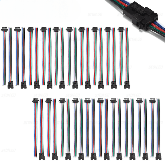 STONEGO 20/40PCS LED Strip Light Connector Set - Durable Expansion Cable and Wire for 3528 5050 RGB/RGBW LED Strips, Easy Connection to Electric Bus for Seamless Lighting
