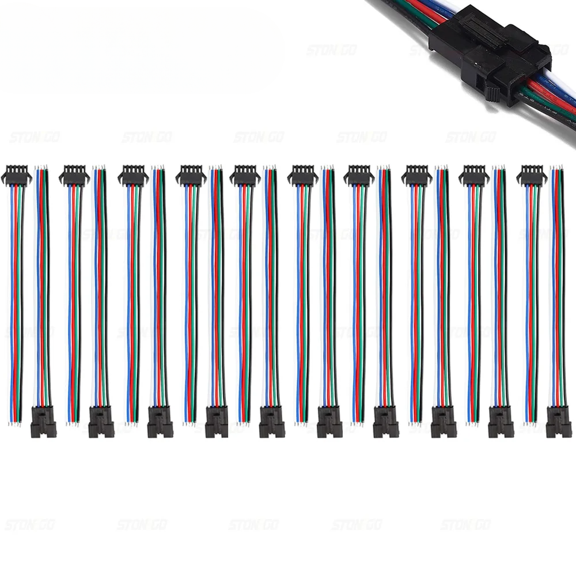 STONEGO 20/40PCS LED Strip Light Connector Set - Durable Expansion Cable and Wire for 3528 5050 RGB/RGBW LED Strips, Easy Connection to Electric Bus for Seamless Lighting
