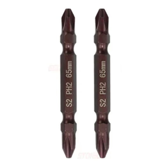 STONEGO 2PCS/10PCS 65mm、100mm、150mm PH2S2 Alloy Steel Magnetic Double-Head Electric Screwdriver Bit Set - Durable, High-Torque Bits for Versatile DIY and Professional Use