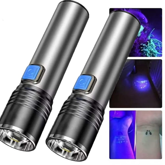 STONEGO 395nm UV Flashlight - IPX4 Waterproof, Zoomable, USB Rechargeable UV Light for Detecting Pet Urine, Stain Inspection - Versatile and Durable