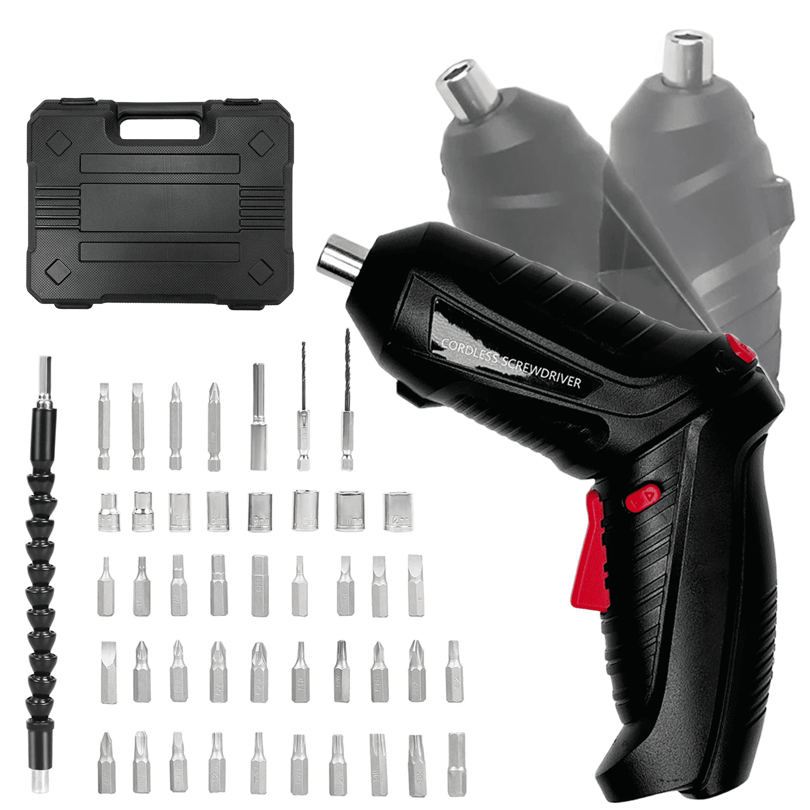 STONEGO 47Pcs/Set Electric Screwdriver - 3.6V 1300mAh Cordless Rechargeable Screwdriver with Screwdriver Bit Set, Ideal for Home Repairs and DIY Projects