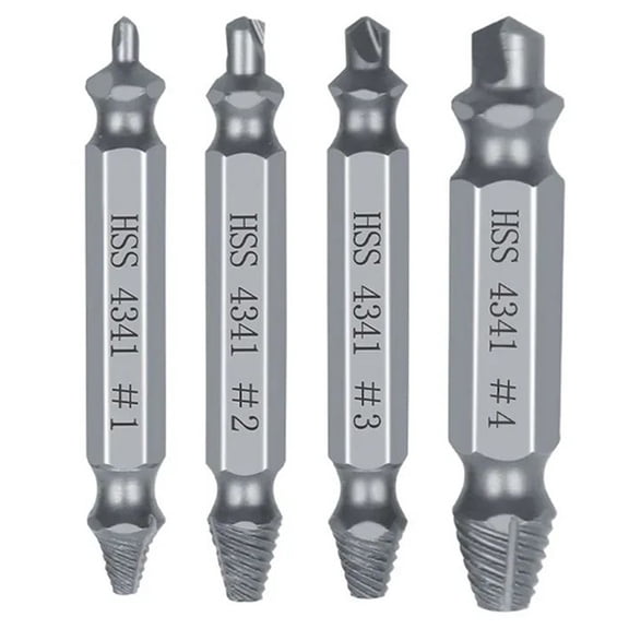 STONEGO 4Pcs/6Pcs Damaged and Peeling Screw Puller Removal Tool Kit Broken Bolt Extractor and Drill Set, High-Strength Steel for Easy Removal of Stripped Screws and Bolts