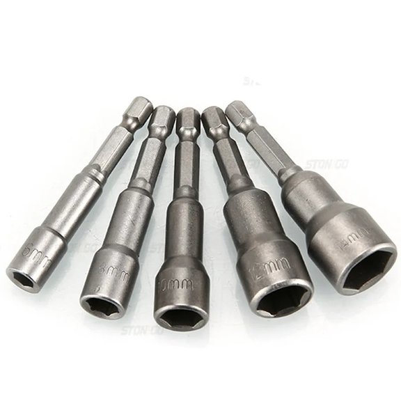 STONEGO 5/6/8/9/14Pcs Hex Magnetic Socket Sleeve Set - Nut Driver Drill Bit Adapter for Quick and Secure Fastening, Ideal for Automotive, Home Repair, and DIY Projects