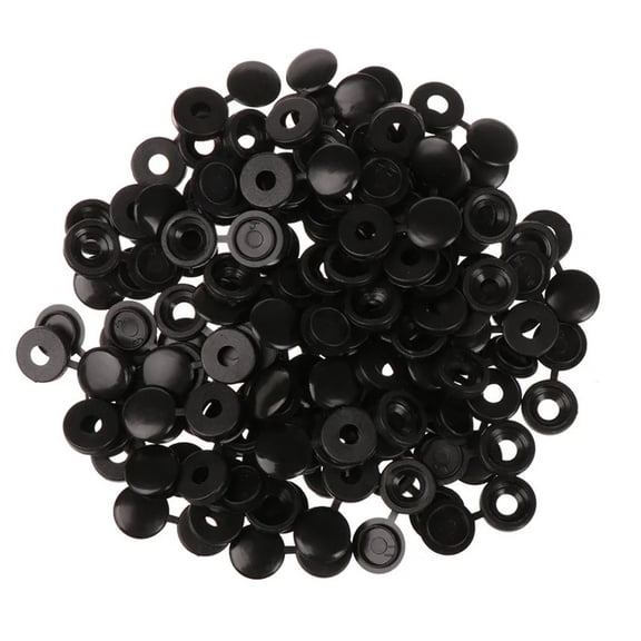STONEGO 50PCS Practical Hinge Plastic Screws Folding Buckle Protective Caps - Button Nut Covers for Bolts, Protect Furniture Trim and Hardware