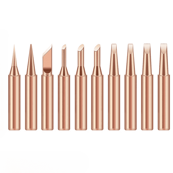 STONEGO 5PCS/10PCS Pure Copper Soldering Iron Tips - High-Precision Inside Hot Bare Copper Electric Soldering Iron Heads, Durable and Long-Lasting for Professional Welding and Electronics Repair