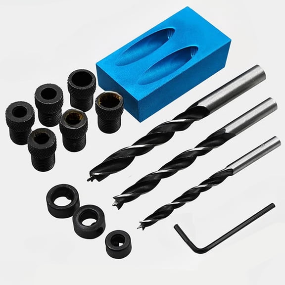 STONEGO 7PCS/14PCS Woodworking Skew Hole Positioner Set - Precision Drilling and Punching Positioner with Three-Point Alignment for Accurate Woodworking Projects
