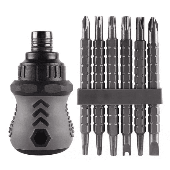 STONEGO 7Pcs/Set Ratchet Screwdriver Set - Telescopic Bit, Double-Headed Magnetic Multi-Function Maintenance Tool - Ideal for Home and Automotive Repairs