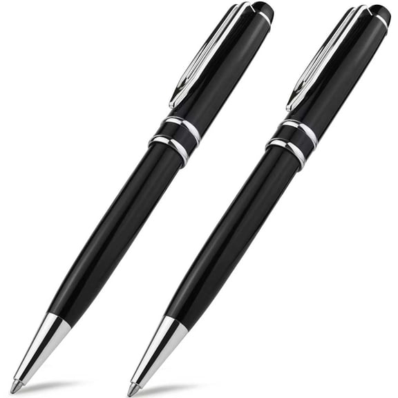 STONEGO Capless Ballpoint Pen - Just twist to reveal, Rollerball pen with black gel ink, medium nib (1.0mm), writes easily and smoothly, perfect for professional signatures and daily use
