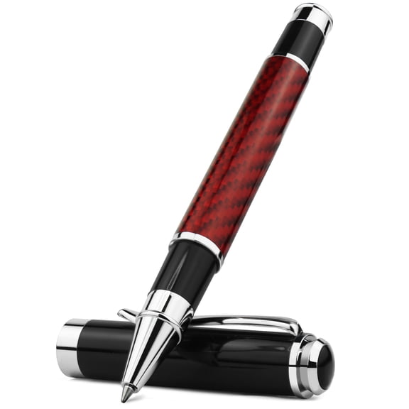STONEGO Carbon Fiber Signature Pen - Premium Metal Gel Ink Pen with Micro Point 0.5mm, Black Ink, Smooth Writing Ball Pen for Professional and Everyday Use