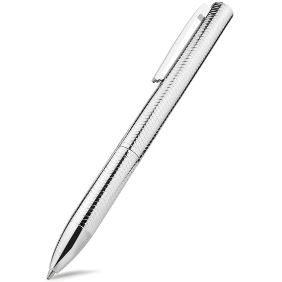 STONEGO Fashion Twist Rollerball Pens - Capless Metal Chrome Ballpoint Pen with Refillable Ink, Sleek and Elegant Design for Signature Writing, Perfect as Executive Gift Pens for Professionals