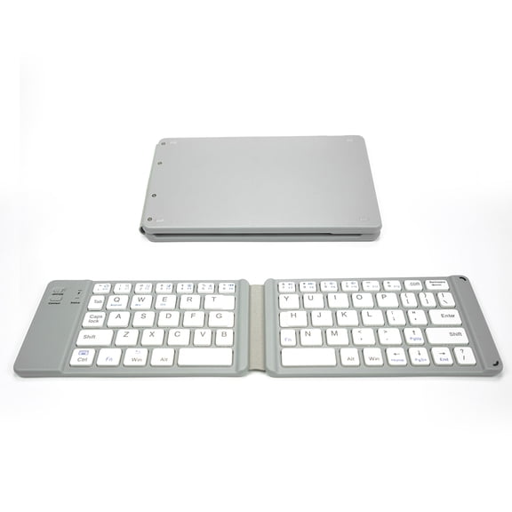 STONEGO Foldable Bluetooth Keyboard - Portable Wireless Rechargeable Ultra-thin Quiet Keyboard with Compact Folding Design and Built-in Battery, Universal for Tablets, Smartphones, Laptops