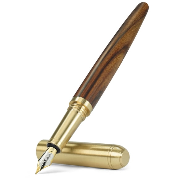 STONEGO Handcrafted Wood Fountain Pens - Elegant Vintage Design with Medium Nib, Includes 4 Ink Cartridges and Refillable Ink Converter, Perfect for Writing, Gifting, and Office Use