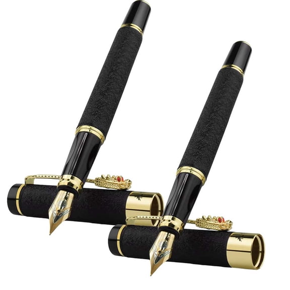 STONEGO Luxury Dragon Crystal Diamond Ink Fountain Pen - Exquisite Metal Pen for Office and Business Professionals, Perfect for Signature and Executive Use, Elegant Gift for Men