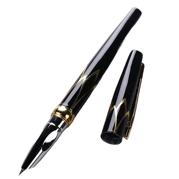STONEGO Luxury Quality Fountain Pen - Elegant Black Business Office Writing Instrument with Fine Nib, Ideal for Professional Signatures, Journaling, and Gifting - Premium Writing Experience