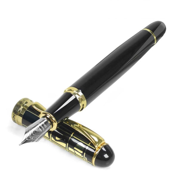 STONEGO Metal and Acrylic Fountain Pen with Gold Nib - Luxury Business and Office Writing Instruments - Premium Stationery for Professionals, Students and Signature Use - Elegant Design, Smooth Ink