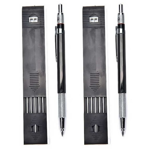 STONEGO Metal Mechanical Pencils Set - 2.0mm 2B Lead Holder Drafting and Drawing Pencil with 12 Refill Leads, Precision Writing Tool for Artists and Professionals