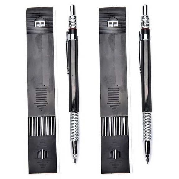 STONEGO Metal Mechanical Pencils Set - 2.0mm 2B Lead Holder Drafting and Drawing Pencil with 12 Refill Leads, Precision Writing Tool for Artists and Professionals