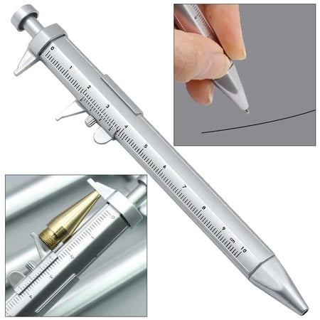 STONEGO Multi-Function Ballpoint Pen with Vernier Caliper - Creative Rollerball Pen and Measuring Tool Combo - Precision Writing Tools for Students, Engineers and Professionals - Office Supplies