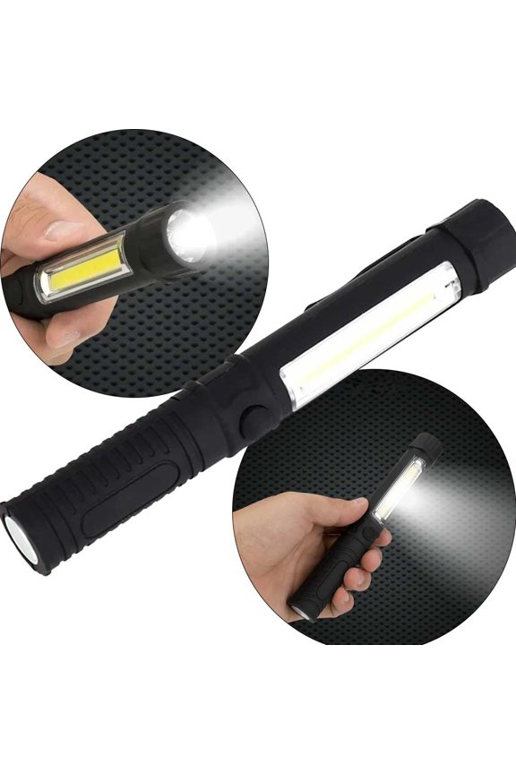 Multifunctional COB LED Mini Pen Light - Work Check LED Flashlight with Bottom Magnet and Clip - Portable, USB Rechargeable, Ideal for Mechanics, Camping, and Emergency Use