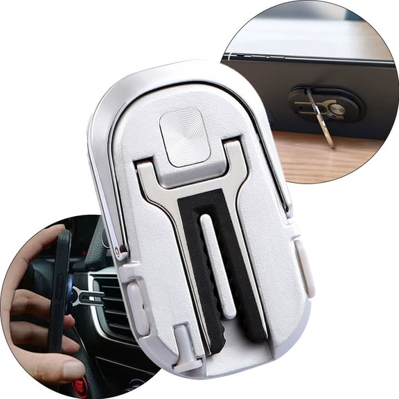 STONEGO New Multi-Function Phone Holder - 360° Rotating Car Ring Holder with All-Around View - Compatible with Cell Phones and Small Devices - Suitable for Hands-Free Use and Travel