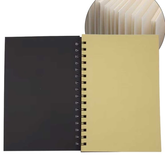 STONEGO Soft Cover Spiral Notebook with Natural Environmentally Friendly Blank Pages - Unlined Sketch Book Pad, Notepad with Durable Kraft Paper Cover for Creative Drawing, Writing, and Note-taking
