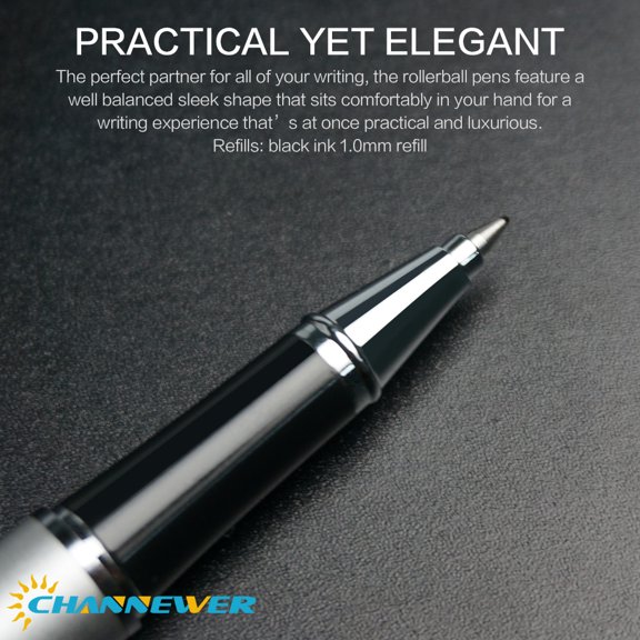 STONEGO Stainless Steel Signature Pen - Black Ink Medium Nib (1.0mm), Smooth Writing Ballpoint Pen, Stylish and Durable Design, Perfect for Executive Signatures, Business Stationery and Elegant Gifts