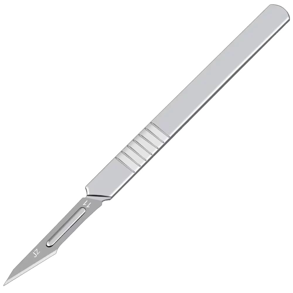 STONEGO Steel Scalpel Blade #11 #23 - Non-slip Precision Crafting Knife for Detailed Engraving, Model Making, DIY Projects, and Mobile Phone PCB Repair, Includes Safety Cap and Ergonomic Handle
