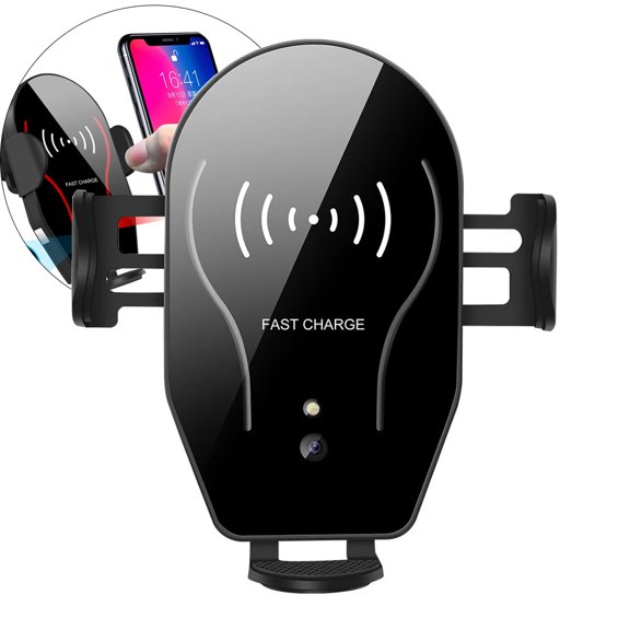 STONEGO Vent Mount Car Charger Holder - 10W/7.5W/5W Qi Fast Wireless Charging Car Phone Mount with Smart Sensor, Automatic Clamping, and Touch Control, Secure and Convenient for All Smartphones