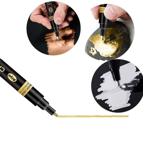 STONEGO Waterproof Metallic Mirror Chrome Marker Pen – Reflective Paint Pen for DIY Crafts, Art Projects, and Student Supplies – Durable and Versatile Craftwork Pen for Shiny, Professional Finishes