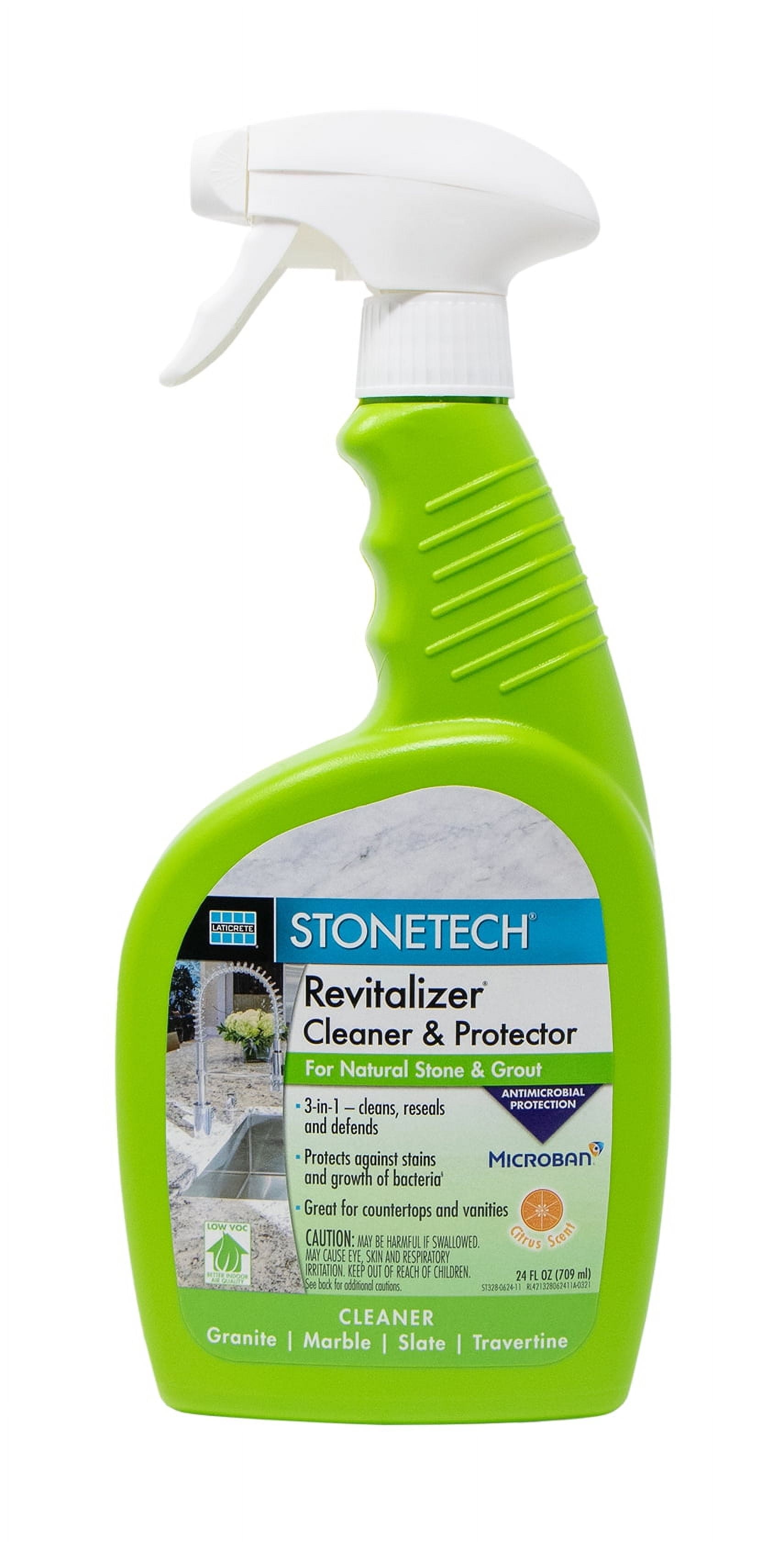 STONETECH Revitalizer Countertop Cleaner Protector for Natural Stone & Grout, Citrus Scent, 24oz Spray Bottle