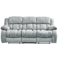 thumbnail image 1 of STONIC GREY 3-Seat Manual Reclining Sofa | Plush Polyester Fabric, Oversized Padded Arms, Smooth Gliding Motion | Perfect for Living Room, Home Theater | 88" L x 41" D x 40" H, 1 of 6