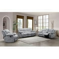 thumbnail image 1 of Modern Grey Polyester Reclining Sofa 220×80×75cm with Manual Mechanism, 1 of 8