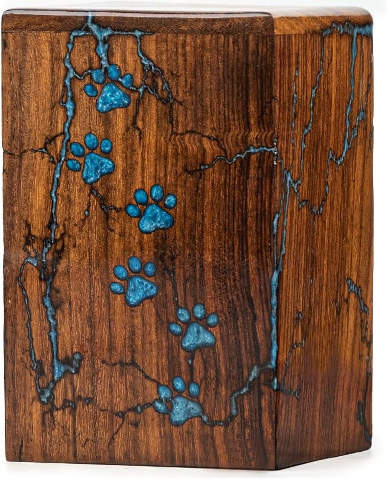 STONLIF Rose Wood and Epoxy Resin Urns for Pet Ashes - Cat, Dog Urns for Ashes - Pet Cremation Memorial Box for Funeral Remains - Urns for Dog, Cat Ashes (Large (250 Cu/in))