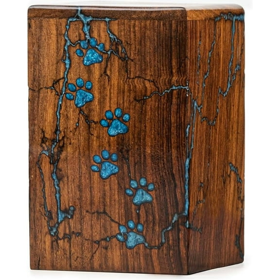 STONLIF Rose Wood and Epoxy Resin Urns for Pet Ashes - Cat, Dog Urns for Ashes - Pet Cremation Memorial Box for Funeral Remains - Urns for Dog, Cat Ashes (Small (110 Cu/in))