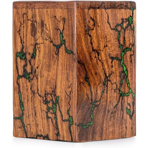STONLIF Wood Urns For Human Ashes Adult Male, Female | Resin Decorative Memorial Wooden Cremation Urns for Ashes Large Upto 20 lbs, Green - 1pc